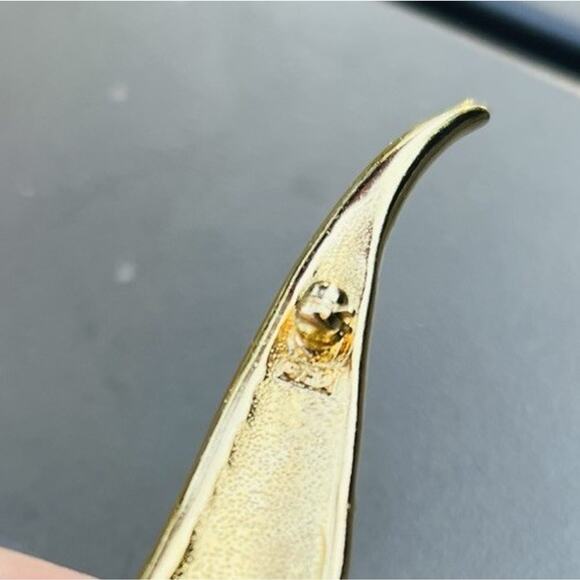 Vtg Fernando Originals Brooch Large Abstract 80s Gold Tone Blue Green Enamel Pin - Picture 7 of 8